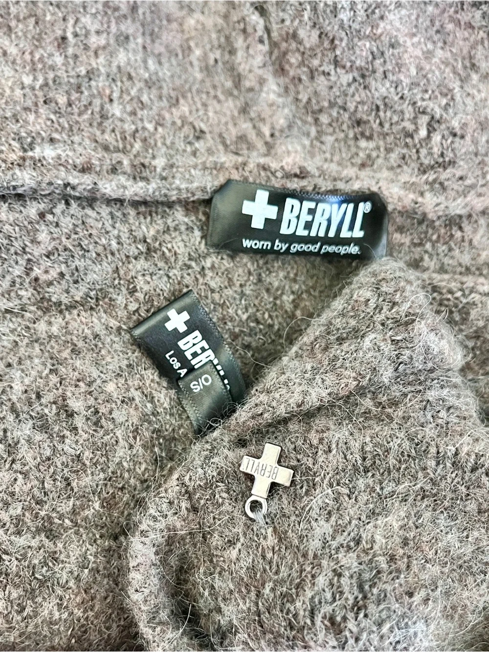 + Beryll Brown ‘Vivi’ Stretch Cashmere Hooded Open Sweater Coat in “Mocha”